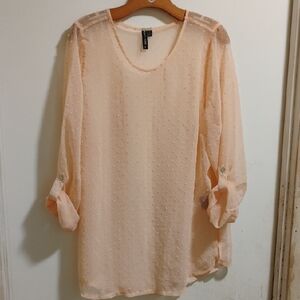 Blackstone Light Peach Swiss Dot Blouse